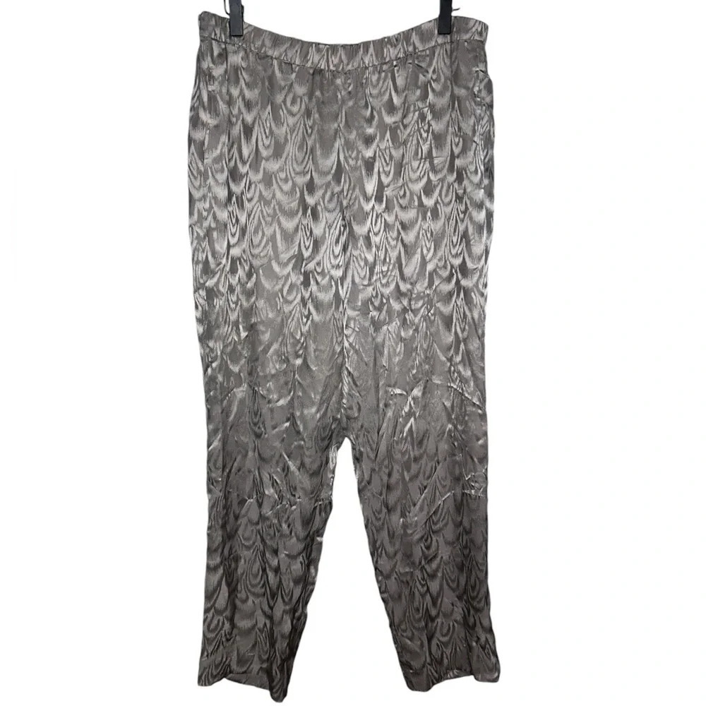 Trina Turk Printed Silk Grey Dress Business Casual Pants